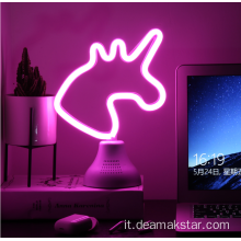 Altoparlante Bluetooth unicorno Luce neon con interruttore